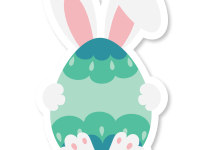 Easter Sticker Bunny with an Egg