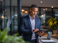 Business Man with Tablet
